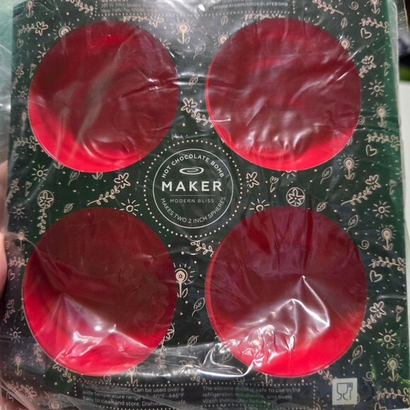Bennkai Mold Hot Chocolate Bomb Maker Modern Bliss Silicone 2in Sphere Swirl NIP - Picture 1 of 5